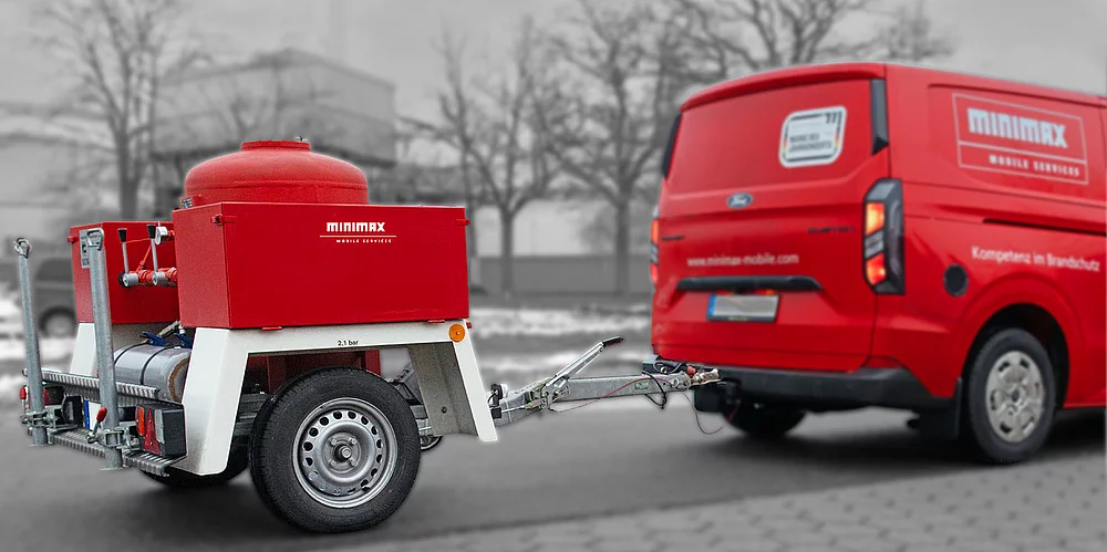 Pulverlöschanlage auf Kfz-Anhänger