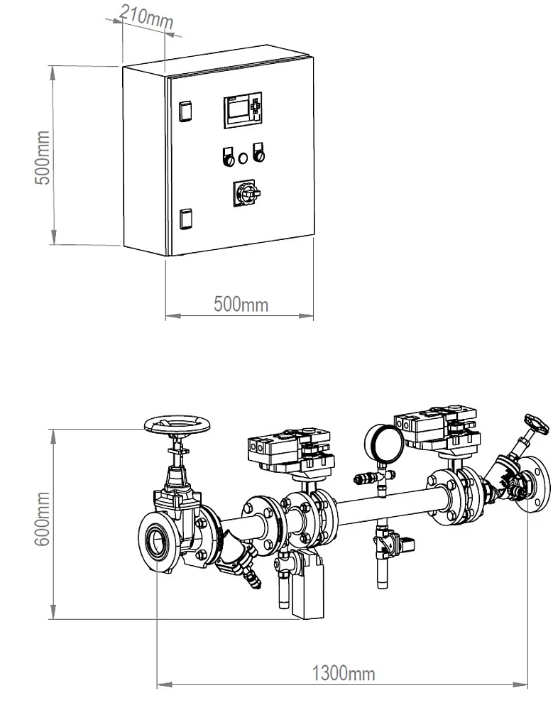 Abmessungen Trennstation DTS 50