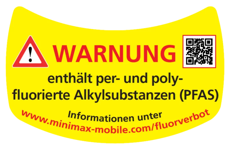 Minimax-Warnhinweis auf Feuerlöschern