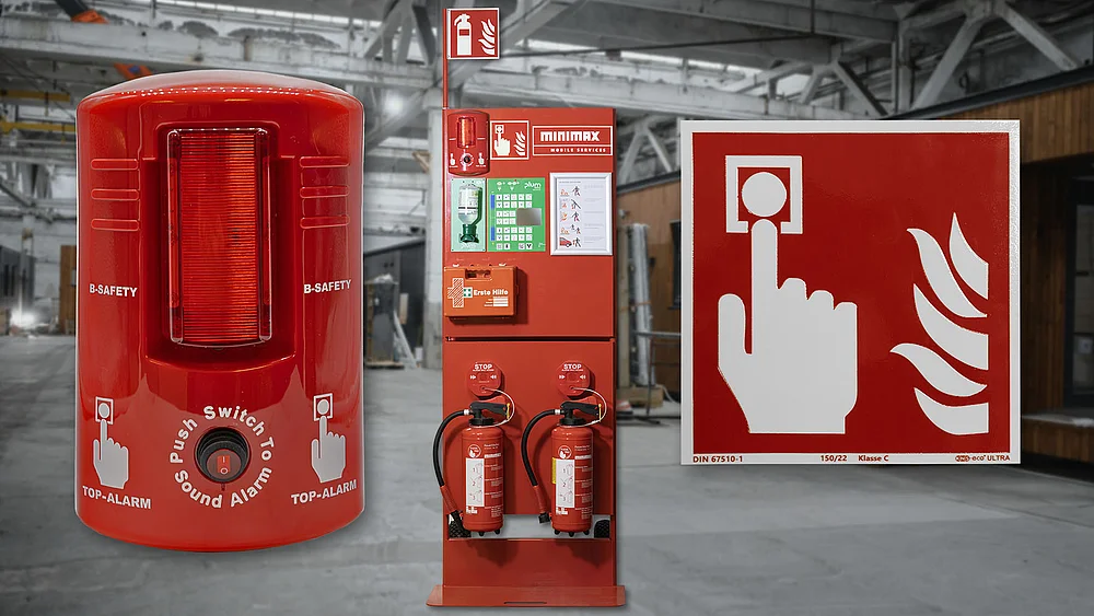 Mobile Brandschutzstation - alle Sicherheitskomponenten an einem Ort