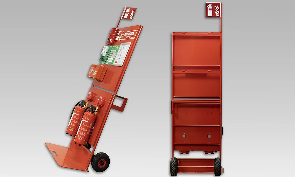 Mobile Brandschutzstation Safety Station 360° | Seitenansicht und Rückseite