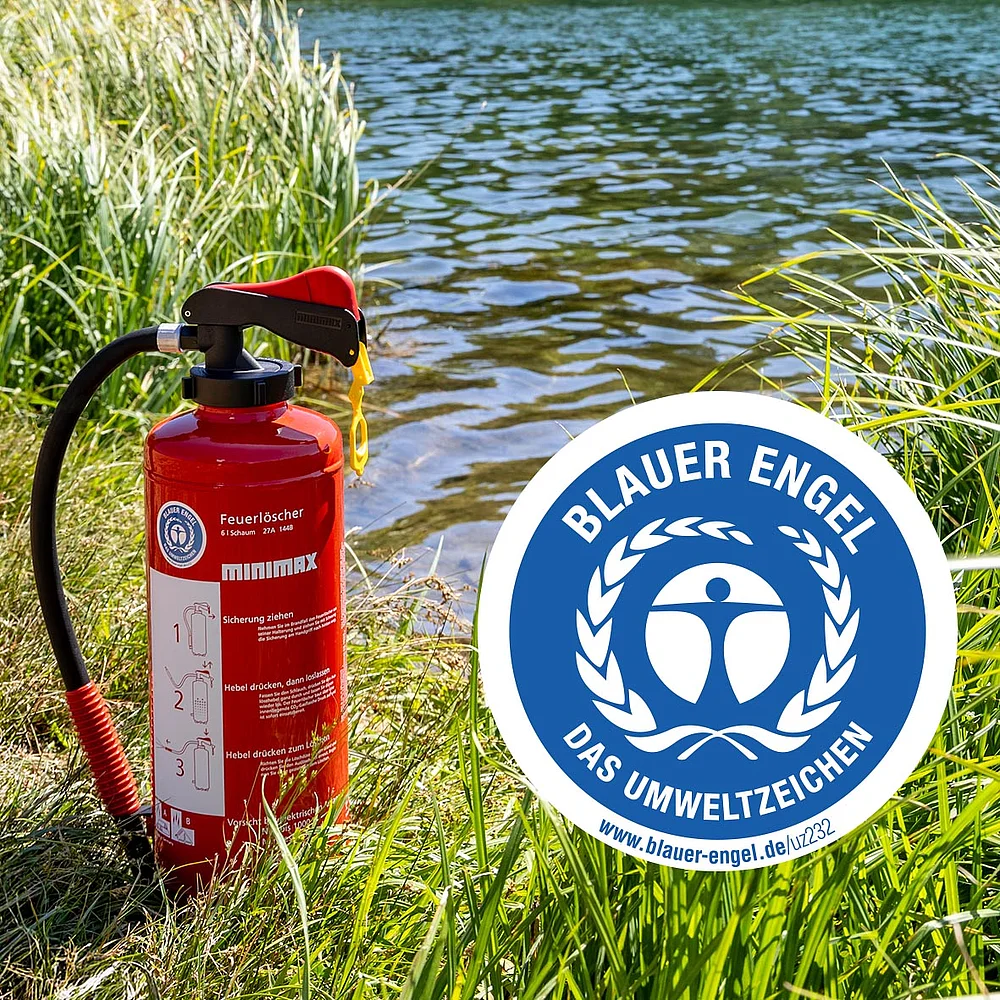 Minimax bring die ersten Schaumfeuerlöscher mit dem Umweltzeichen "Blauer Engel" auf den Markt