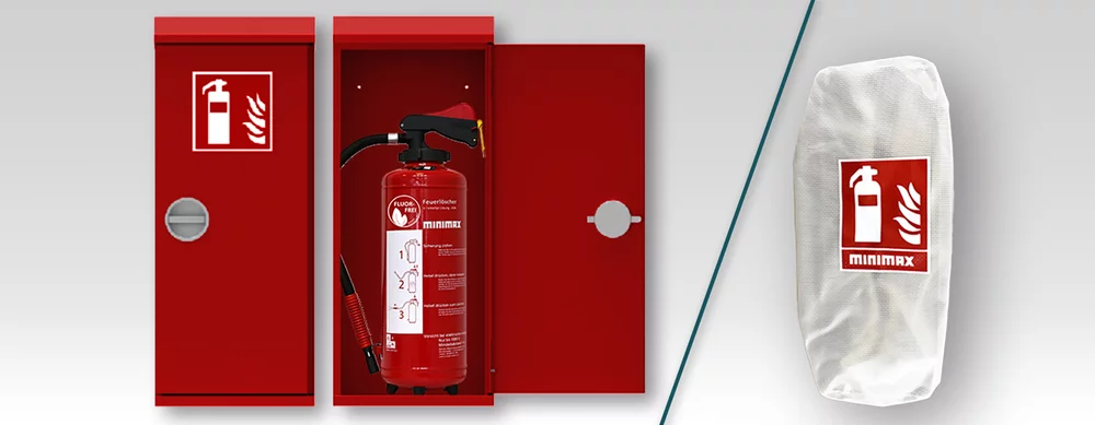 Abb. 4: Schutzschrank und Schutzhaube für Feuerlöscher
