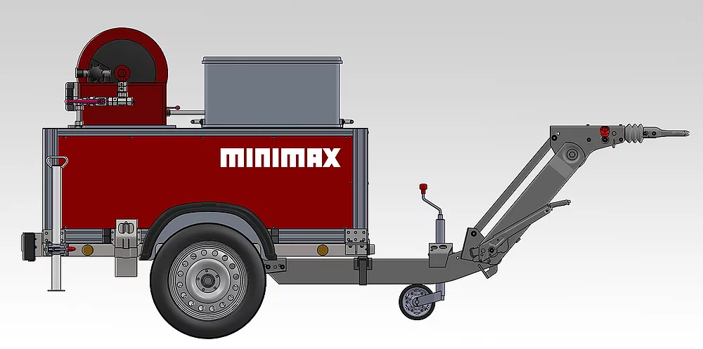 Kfz-Anhänger Löschanlage mit Löschmittel Kohlendioxid (Seitenansicht)